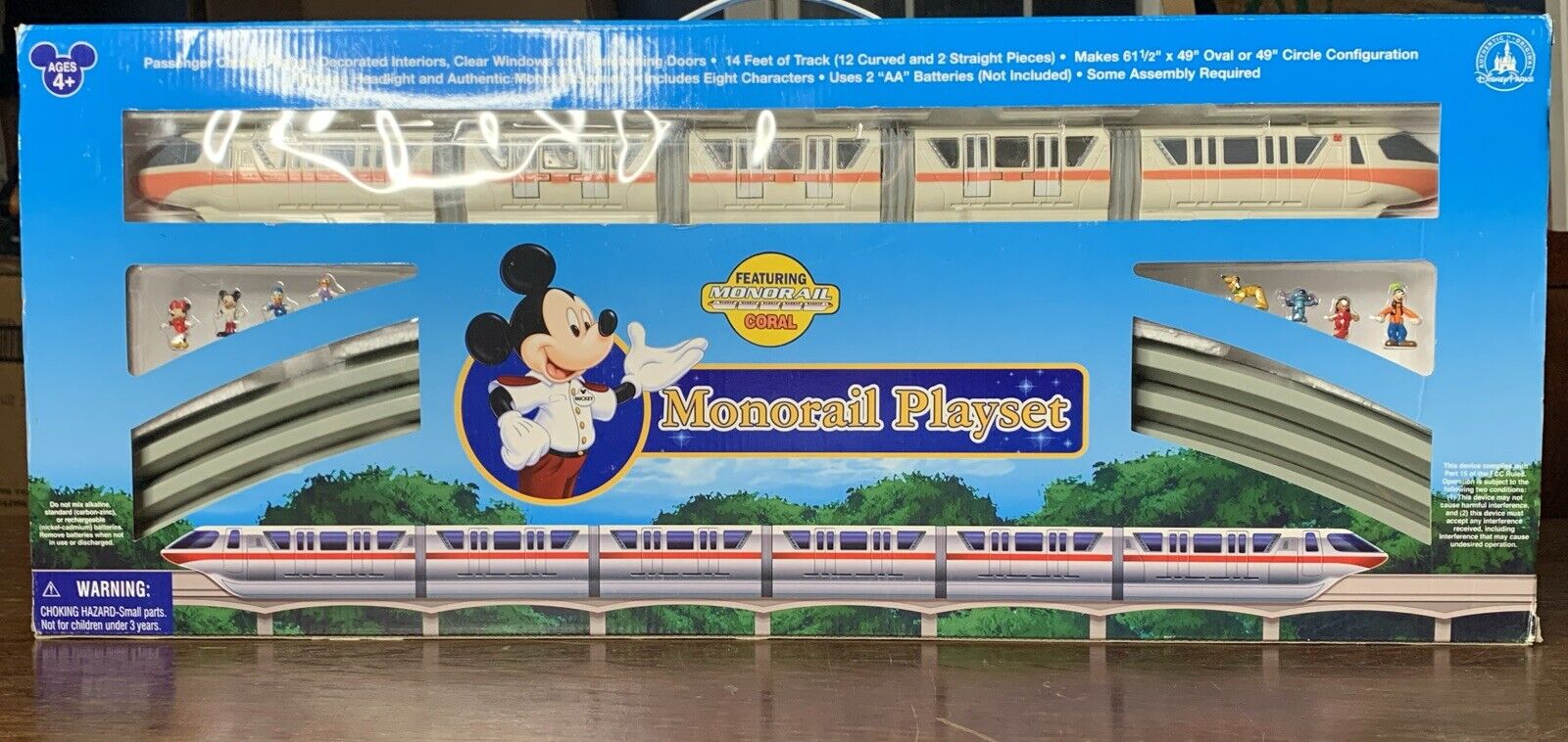 Walt Disney World Monorail Playset CORAL + 8 Miniature Disney Characters