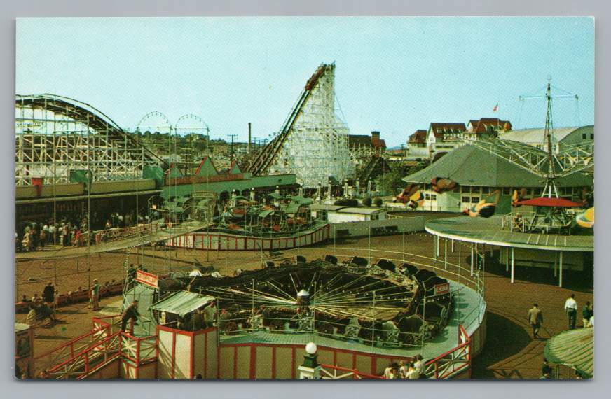 Roller Coaster Paragon Park Nantasket Beach, Hull, MA postcard