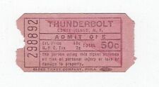 Coney Island NY Thunderbolt Roller Coaster Admission Ticket 50¢ Amusement Ride picture
