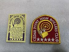 Vtg 1970’s Cedar Point High Roller Club Patch & Card Roller Coaster Rides picture