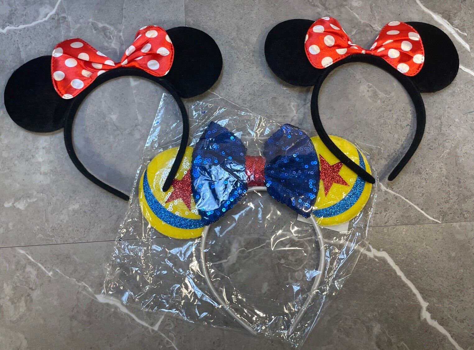 Lot Of 3 Mini Mouse Ears Disney Classic Mini And Toy Story Inspired 