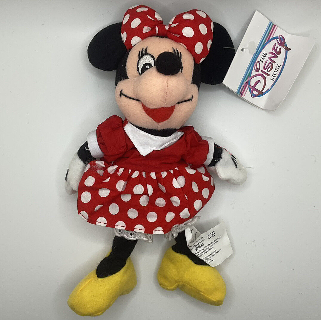 Disney Store Minnie Mouse 8” Mini Bean Bag Plush