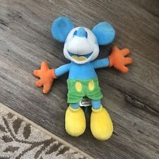 Disney Parks Neon Mickey Mouse Blue Orange Green Colorful Stuffed 9