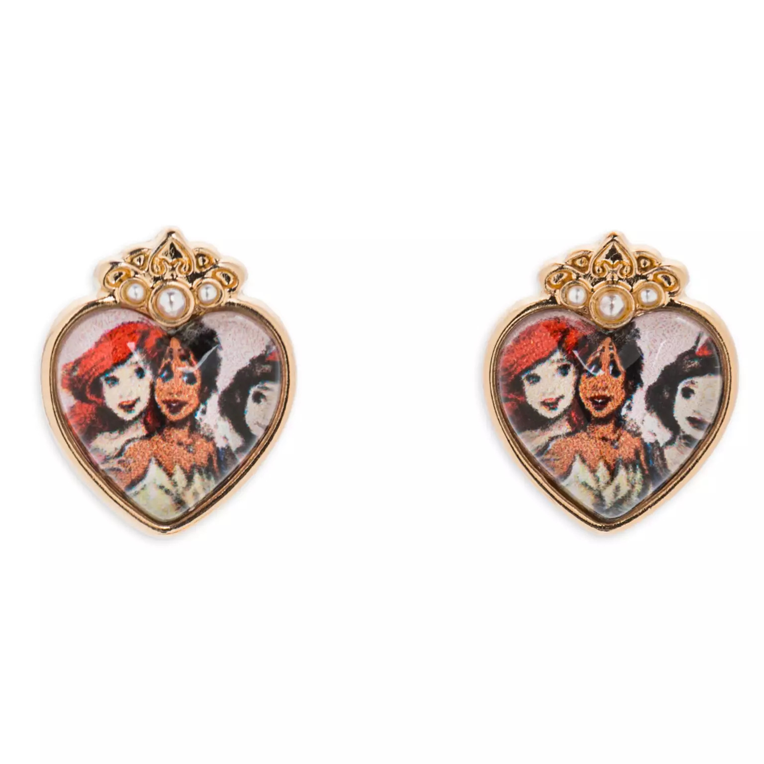 Disney Princess Pierced Earrings for Kids - Snow White, Ariel and Tiana - New