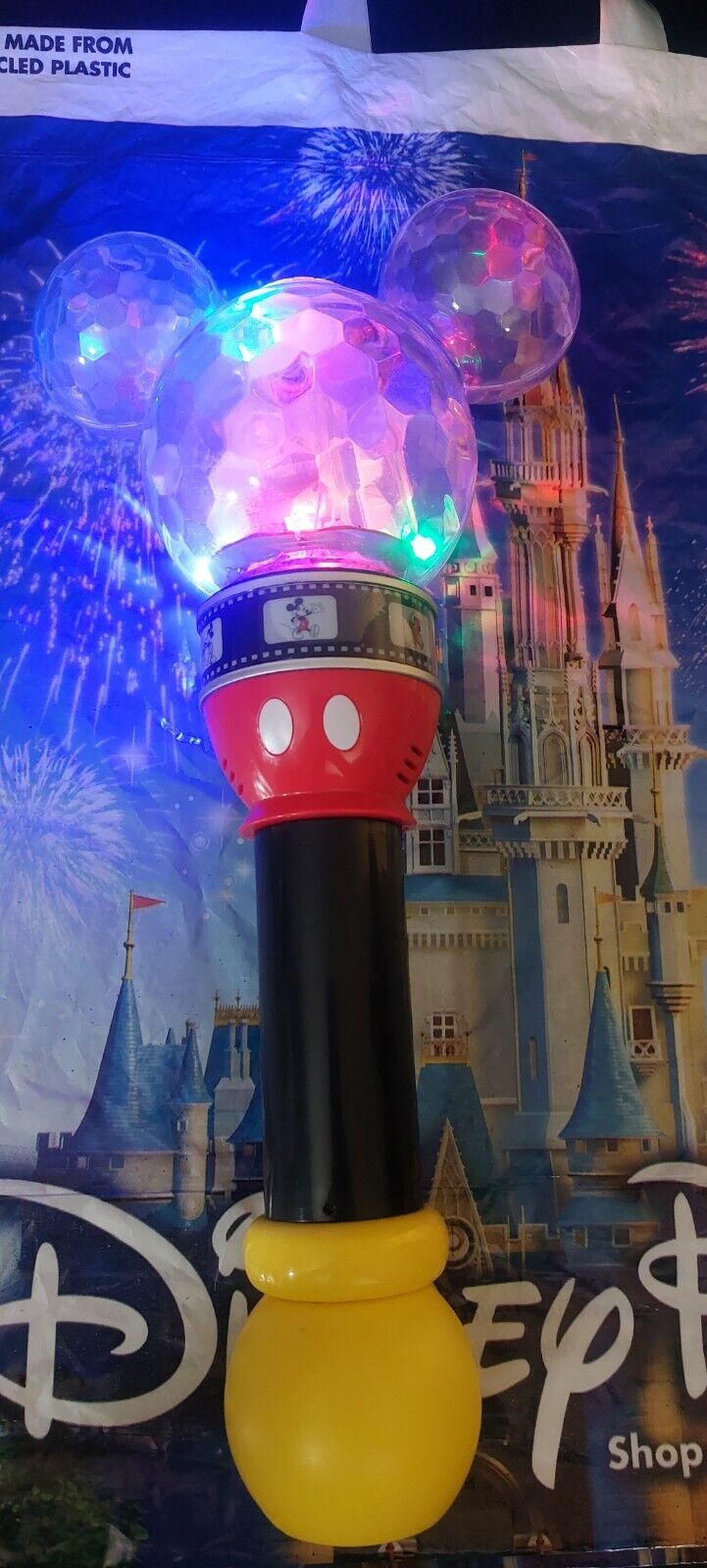 Disney World Parks Mickey Mouse Film Strip Light Up Bubble Wand Works Great