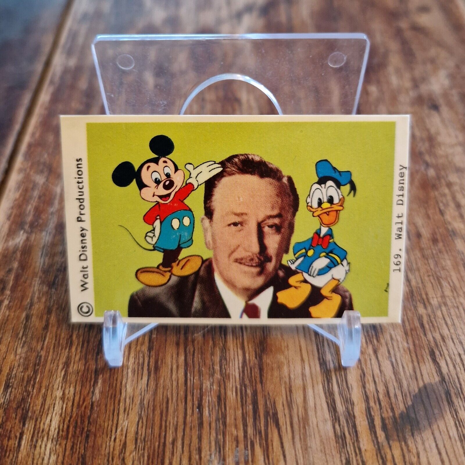 1973 Disneybilder Walt Disney, Mickey Mouse, Donald Duck Gum Card