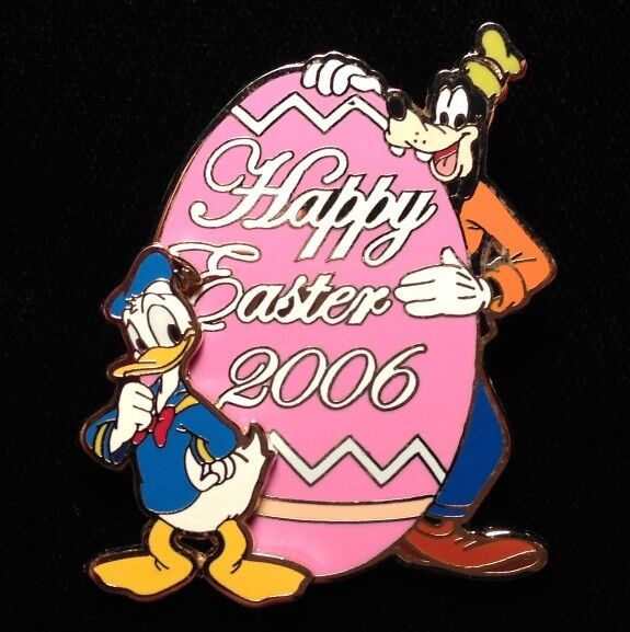 DISNEY PIN - DONALD DUCK and GOOFY Pink Easter Egg 2006 Burbank Cast Member LE