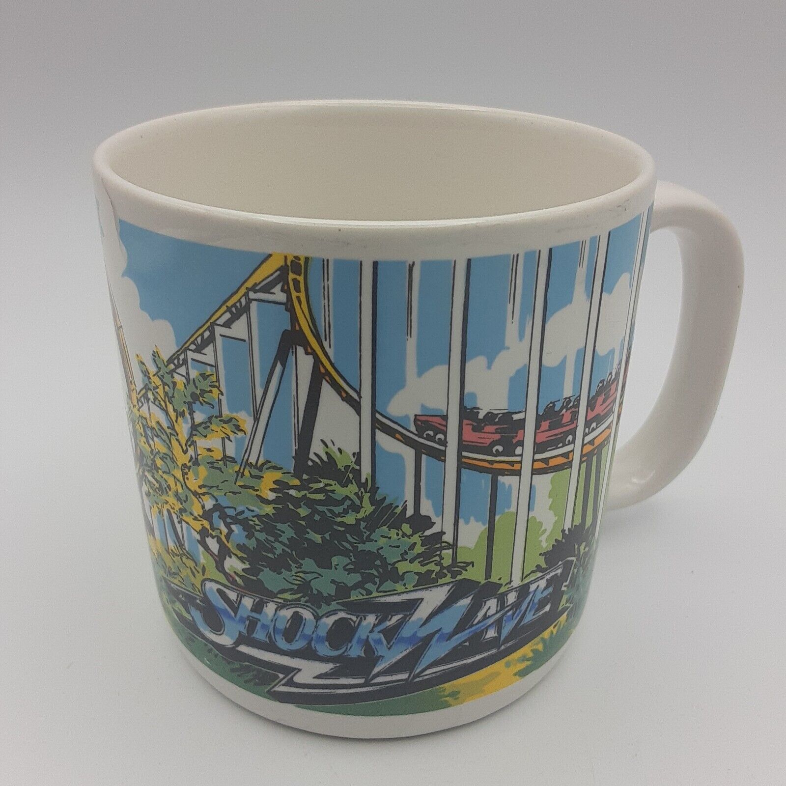 Vintage Shockwave Roller Coaster Coffee Mug Great America Six Flags